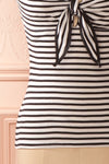 Omaira - Black and white striped fitted shirt