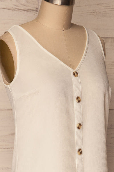 Ongina White Crepe Button-Up Camisole | La Petite Garçonne 4