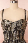 Ophelie Noir Black Party Dress | Robe Noire front close up | Boutique 1861