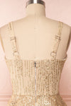 Ophelie Or Gold Party Dress | Robe Dorée back close up | Boutique 1861
