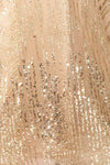 Ophelie Or Gold Party Dress | Robe Dorée fabric close up | Boutique 1861