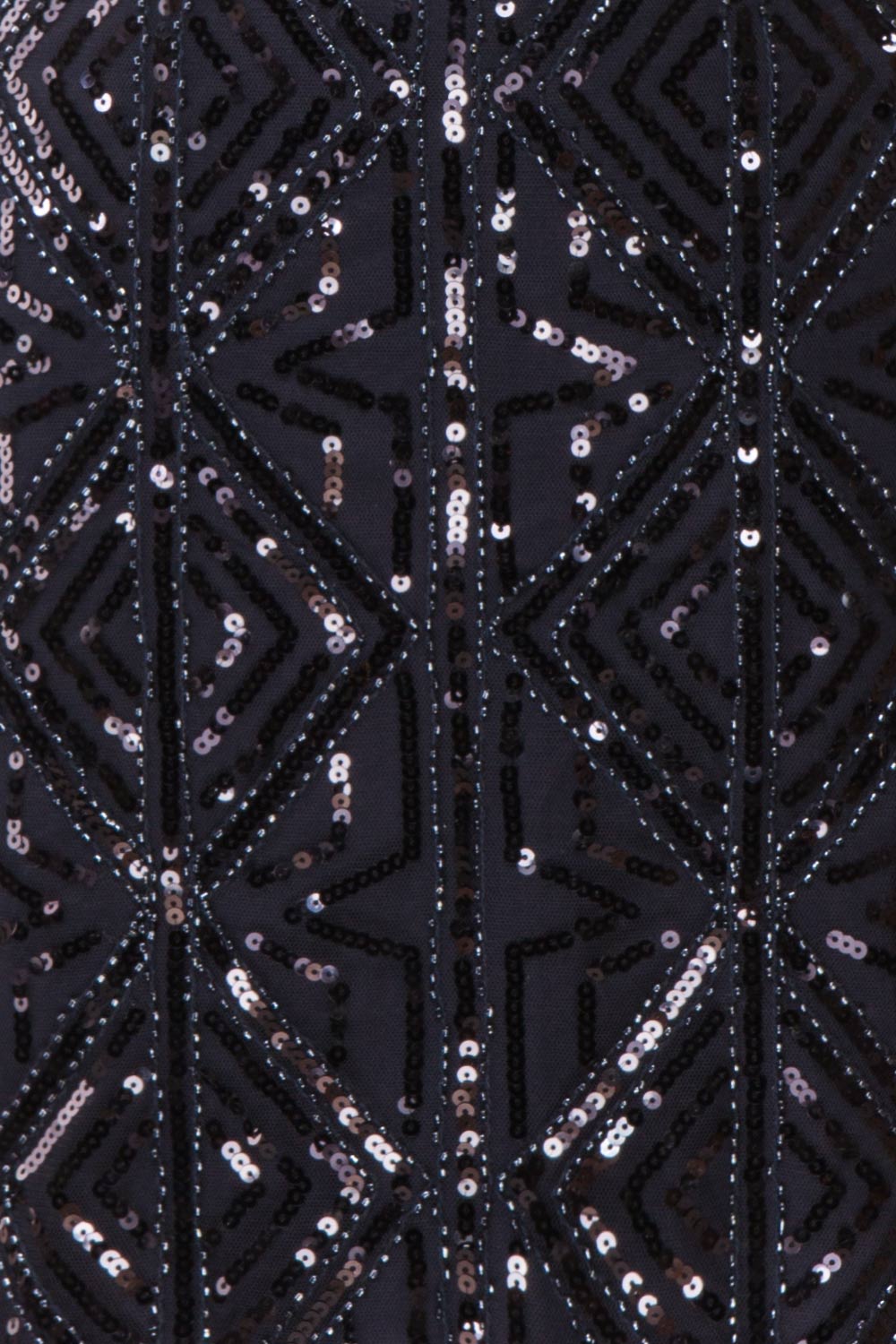 Opuhi Navy Blue Sequin Fitted Party Dress | Boutique 1861 fabric detail 