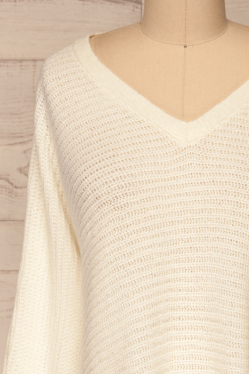 Oradea White Knit Sweater | Tricot | La Petite Garçonne front close-up