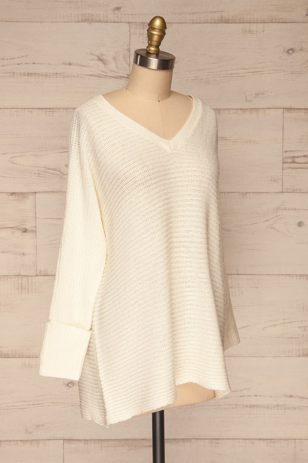 Oradea White Knit Sweater | Tricot | La Petite Garçonne side view 