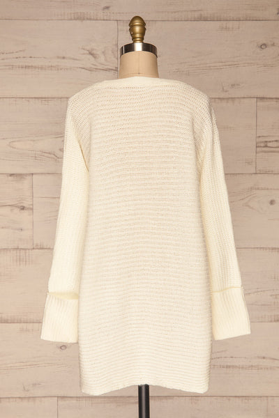 Oradea White Knit Sweater | Tricot | La Petite Garçonne back view