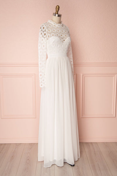 Orama | Ivory Mesh Gown