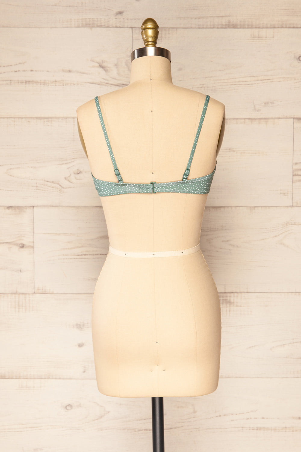 Orel Green Polka Dot Bikini Top w/ Underwire | La petite garçonne back view 