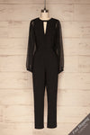 Orestiada Black Jumpsuit with Long Puff Sleeves | La Petite Garçonne front view