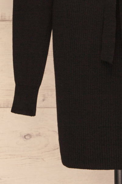 Oria Black Faux-Wrap Short Knit Dress | La petite garçonne bottom