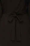 Oria Black Faux-Wrap Short Knit Dress | La petite garçonne fabric