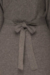 Oria Grey Faux-Wrap Short Knit Dress | La petite garçonne fabric