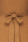 Oria Taupe Faux-Wrap Short Knit Dress | La petite garçonne fabric