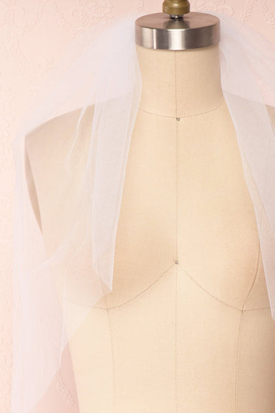 Oriana White Seamless Wedding Veil front close up | Boudoir 1861