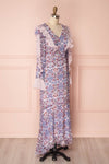 Orieta Lilac Pink Floral & Frills Maxi Dress | Boutique 1861