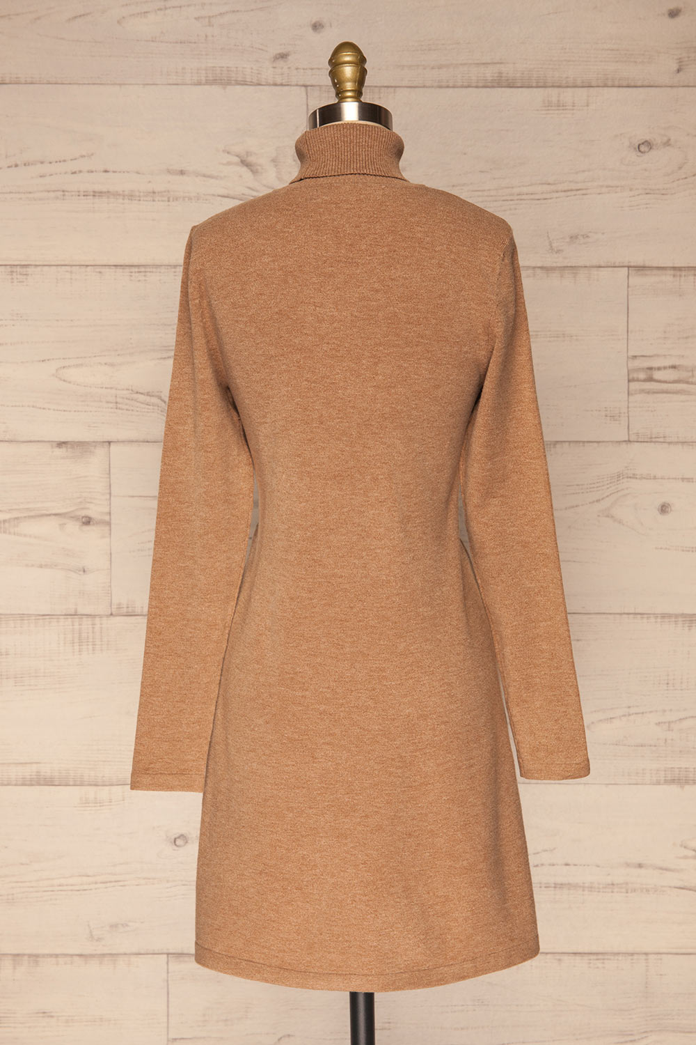 Orphne Camel Sweater Dress | Robe Beige | La Petite Garçonne back view 