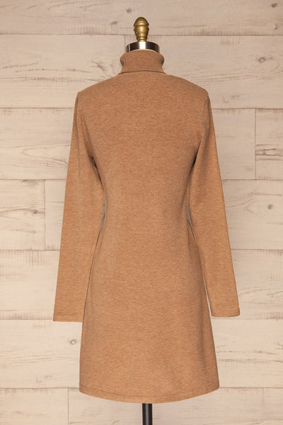 Orphne Camel Sweater Dress | Robe Beige | La Petite Garçonne back view