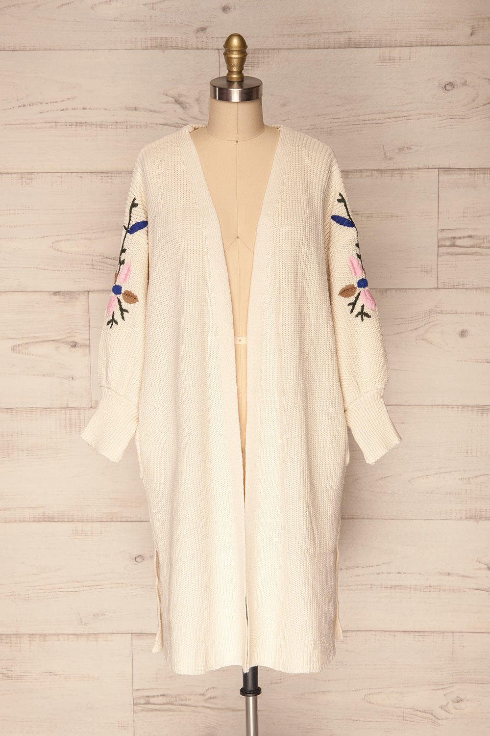 Orsaria Ivory Floral Knit Cardigan | La Petite Garçonne