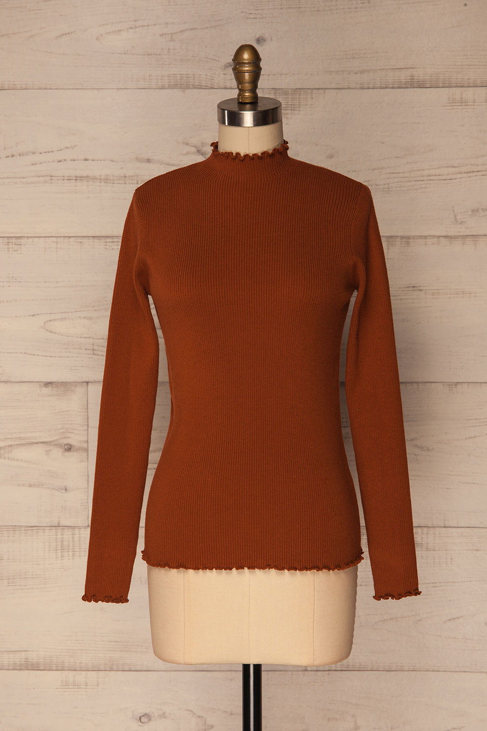 Orubica Rust Orange Ribbed Knit Sweater | La Petite Garçonne 1