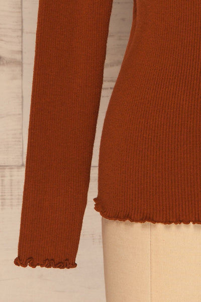 Orubica Rust Orange Ribbed Knit Sweater | La Petite Garçonne 7