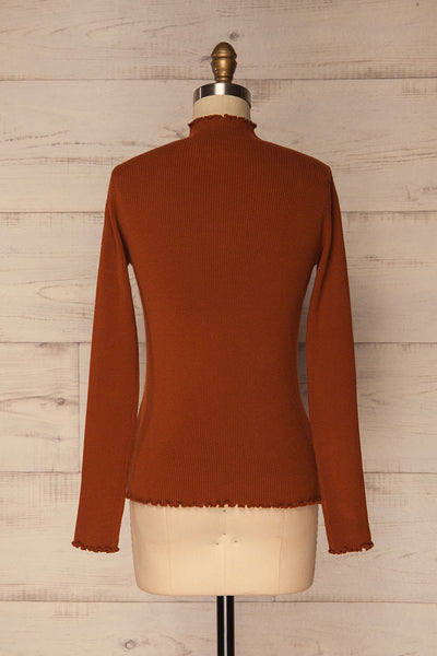 Orubica Rust Orange Ribbed Knit Sweater | La Petite Garçonne 5