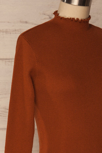 Orubica Rust Orange Ribbed Knit Sweater | La Petite Garçonne 4