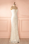 Orva Blanc - White maxi dress with overall lace
