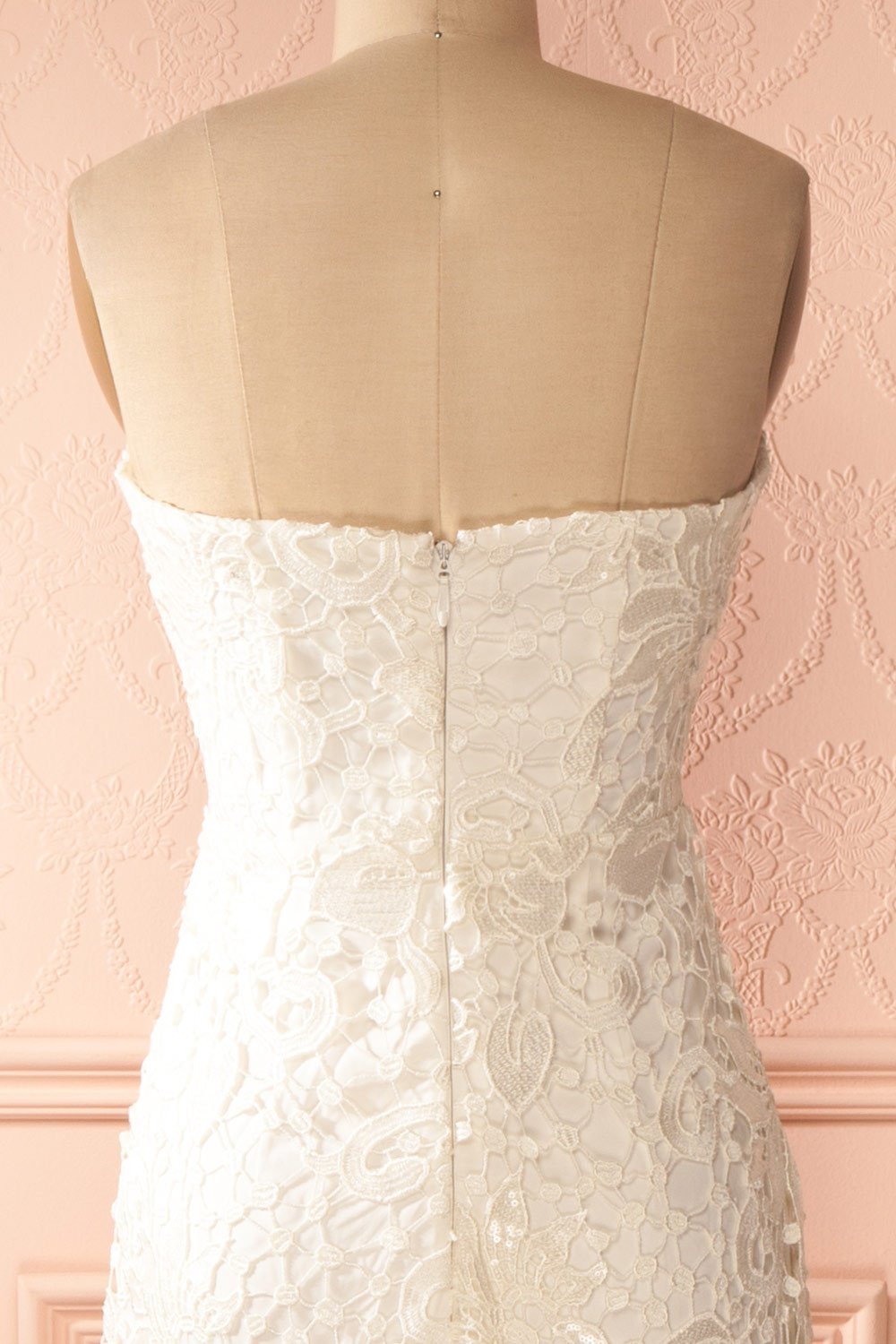 Orva Blanc - White maxi dress with overall lace