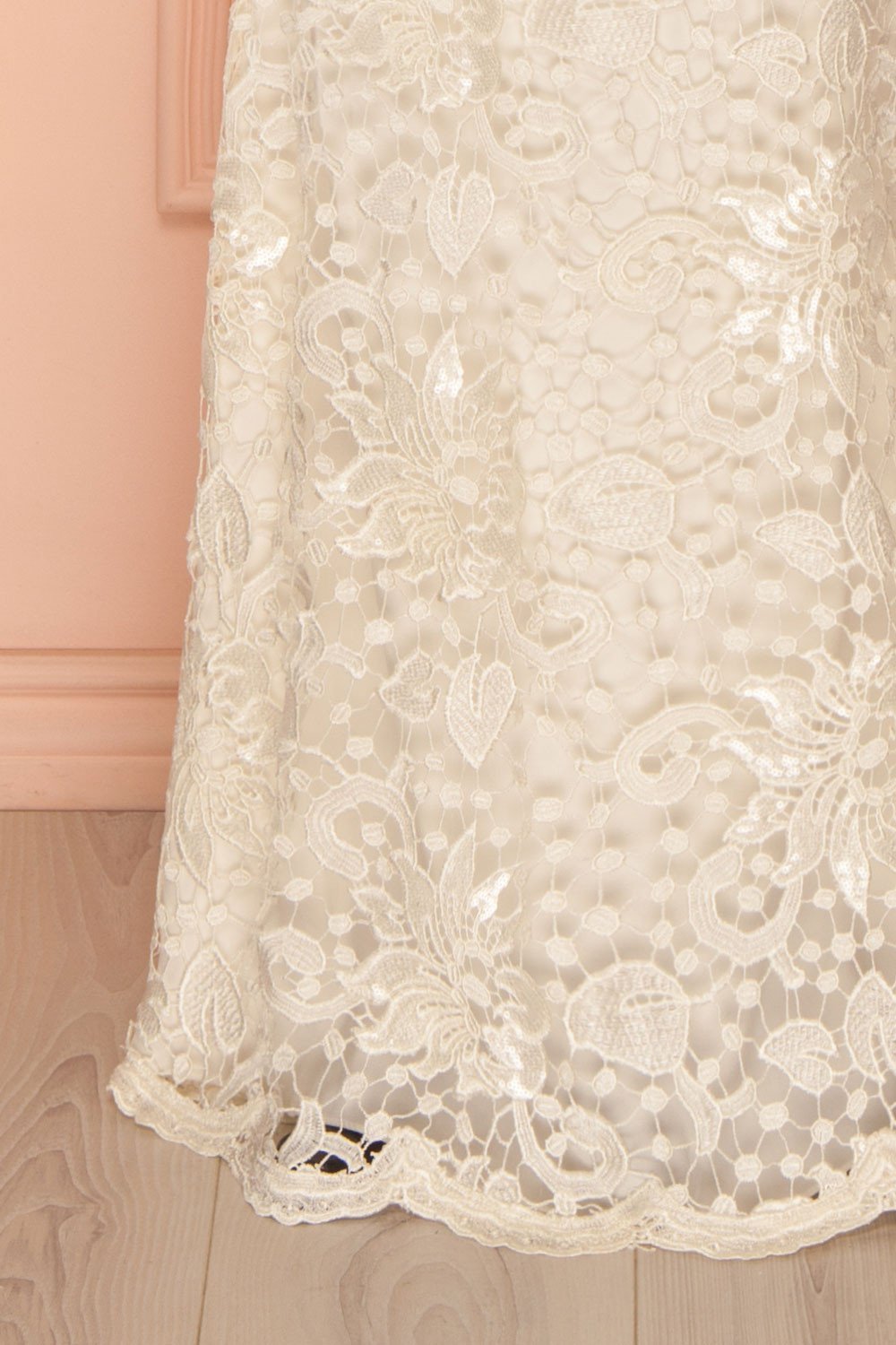 Orva Blanc - White maxi dress with overall lace