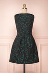 Orynko Black Cocktail Dress with Green Embroidery | Boutique 1861 back view