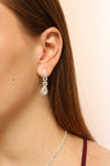 Osanne Silver Shining Pendant Earrings | Boutique 1861 on model