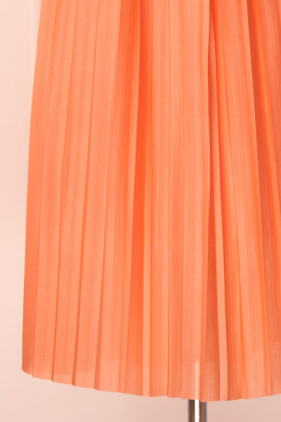 Ostra Petal Coral Pleated Midi Dress | Boutique 1861 skirt