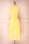 Ostra Sun Yellow Pleated Midi Dress | Boutique 1861 back view