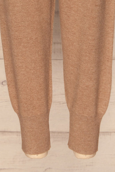 Ostrow Taupe Knitted Joggers w/ Pockets | La petite garçonne legs