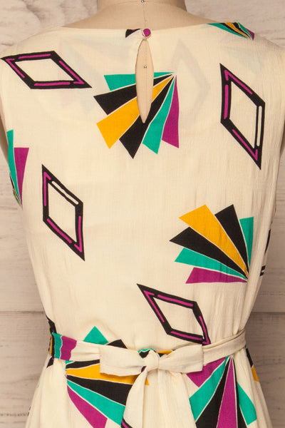 Otocac Colourfully Patterned Flare Maxi Dress | La Petite Garçonne back close-up