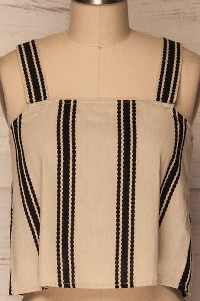 Otric Beige & Black Striped Cropped Camisole | La Petite Garçonne 3