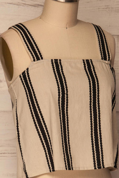 Otric Beige & Black Striped Cropped Camisole | La Petite Garçonne 5
