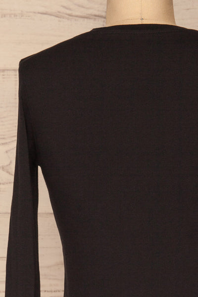 Otwock Black Long Sleeved Top | La Petite Garçonne back close-up