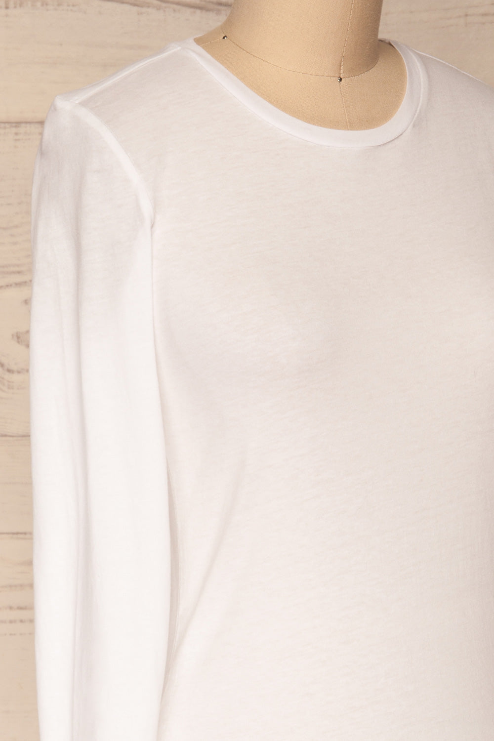 Otwock White Long Sleeved Top | La Petite Garçonne side close-up