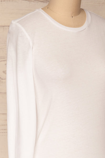 Otwock White Long Sleeved Top | La Petite Garçonne side close-up