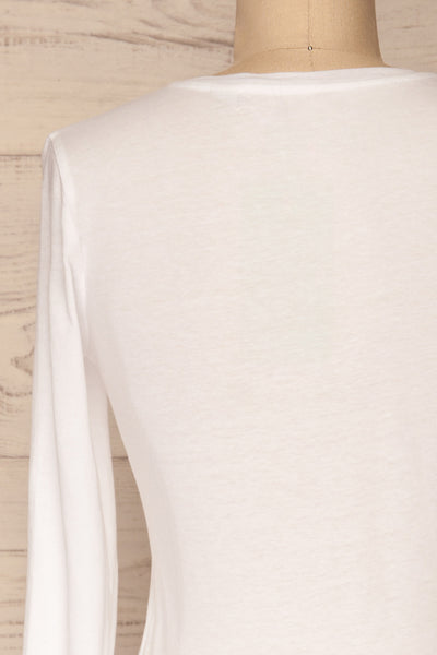 Otwock White Long Sleeved Top | La Petite Garçonne back close-up