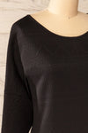 Oufa Black Long Sleeve Textured Dress | La petite garçonne side close-up