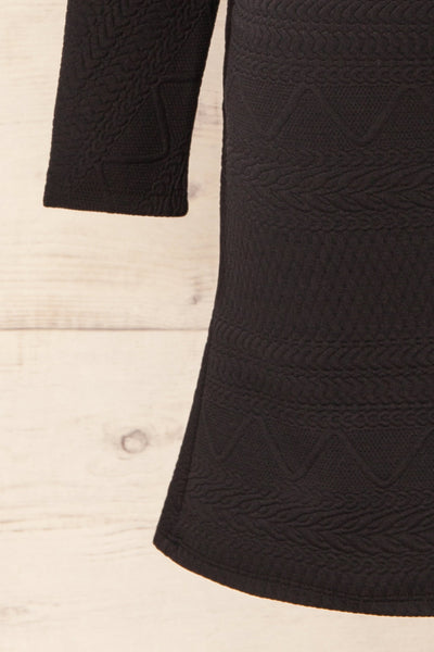 Oufa Black Long Sleeve Textured Dress | La petite garçonne bottom