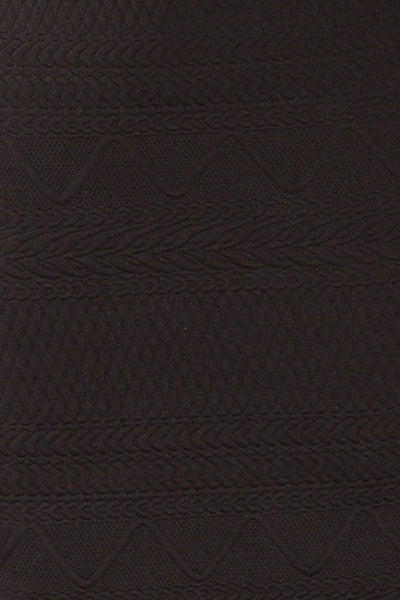 Oufa Black Long Sleeve Textured Dress | La petite garçonne fabric