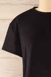 Ovca Black Cropped T-Shirt | La petite garçonne front close-up