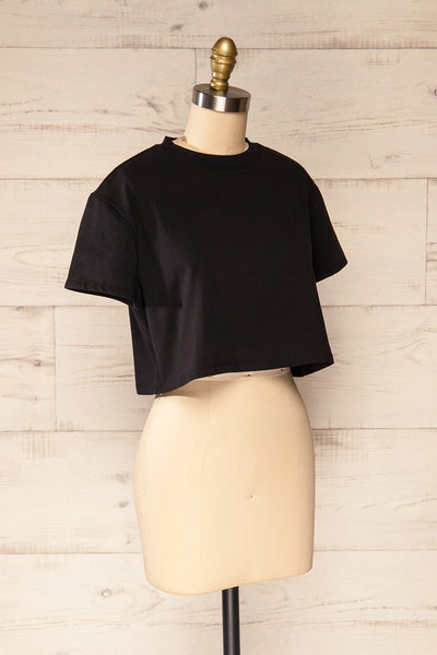 Ovca Black Cropped T-Shirt | La petite garçonne side view