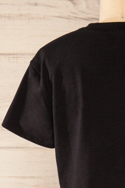 Ovca Black Cropped T-Shirt | La petite garçonne back close-up