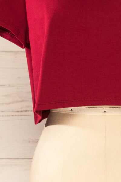 Ovca Burgundy Cropped T-Shirt | La petite garçonne bottom