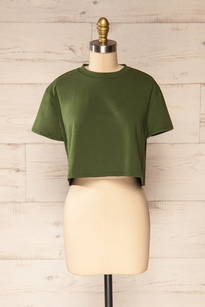 Ovca Green Cropped T-Shirt | La petite garçonne front view