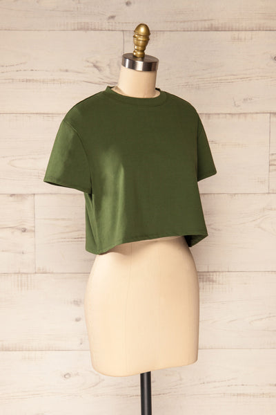 Ovca Green Cropped T-Shirt | La petite garçonne side view