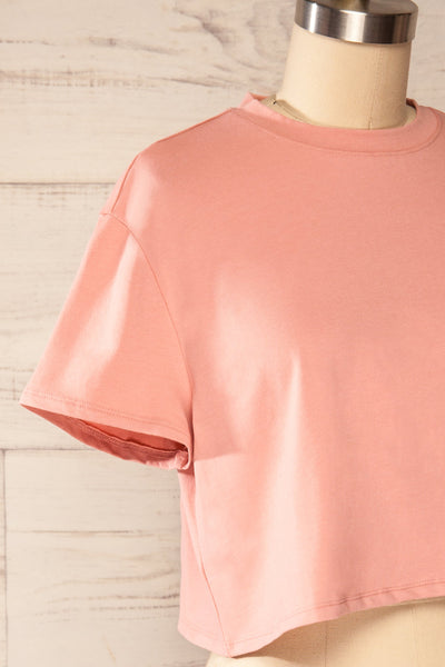 Ovca Pink Cropped T-Shirt | La petite garçonne side close up